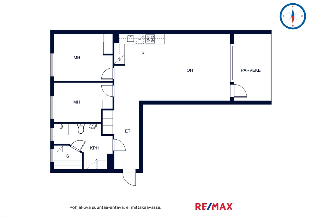 Floor Plan - Modern Apartment with West-Facing Terrace in Länsi-Pasila