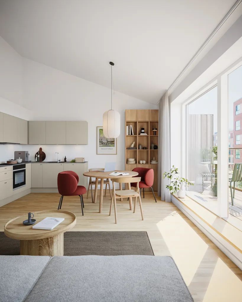 Séjour - Light 2-Bedroom Flat with Terrace in Glostrup