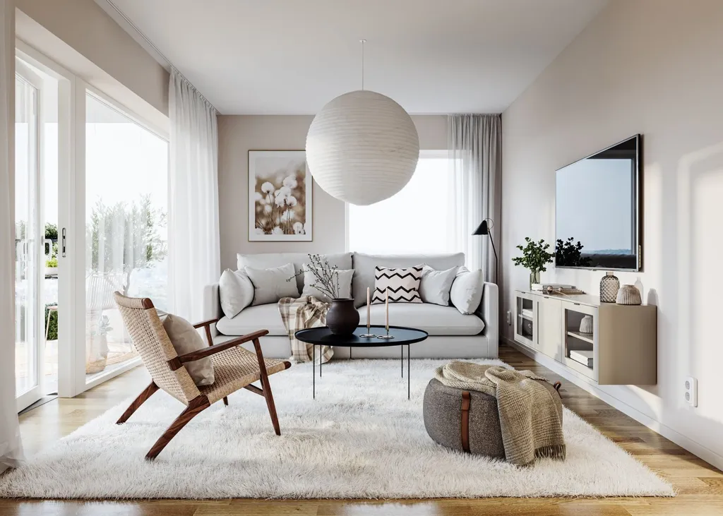 Séjour - New Build Apartment with Balcony in Jönköping