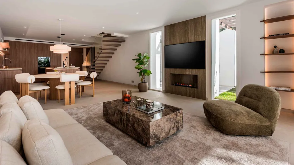 Séjour - Corner Semi-Detached Villa with Pool in Marbella