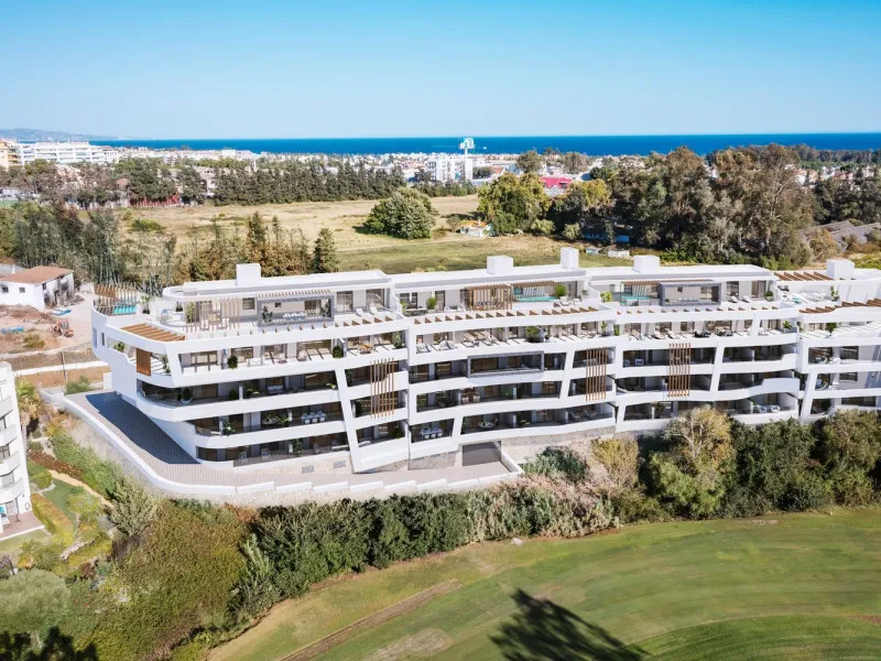 Vue aérienne - Modern Apartments with Golf Access in Marbella