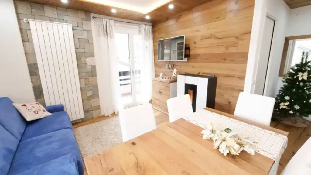 Séjour - Rustic-Style Flat with Balcony in Aprica