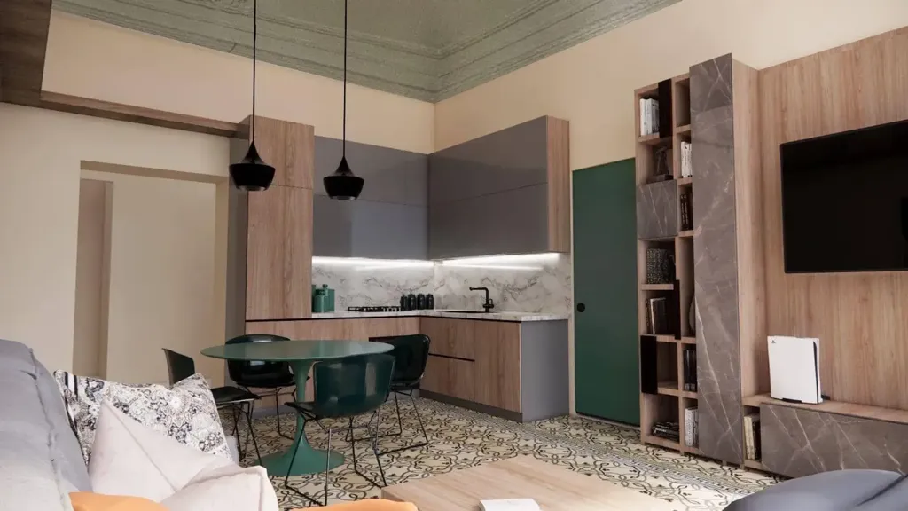 Séjour - Liberty-Style Apartment with Balcony in Palermo