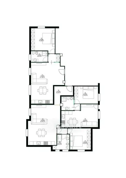 Plan - Apartment with Balcony in Central Rimini