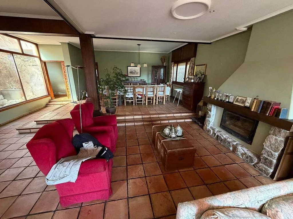 Living Room - Stone Chalet with Pool in Parquelagos