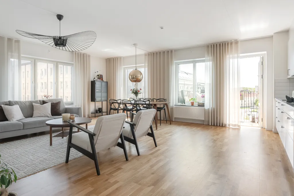 Séjour - Modern Apartment with Balcony in Göteborg