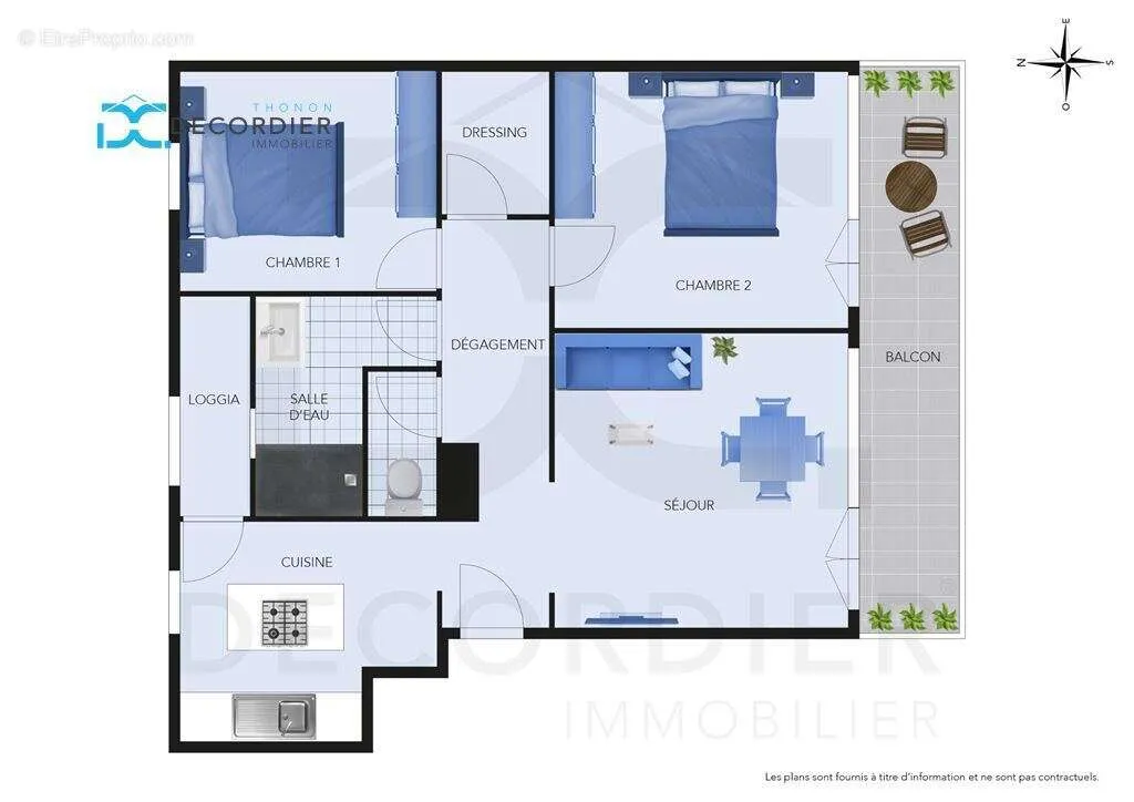 Plan - Appartement T3 avec Balcon à Thonon-les-Bains