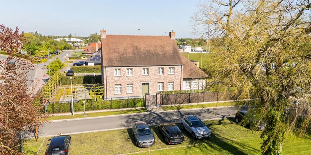 Aerial - Contemporary Villa with Terrace in Wingene