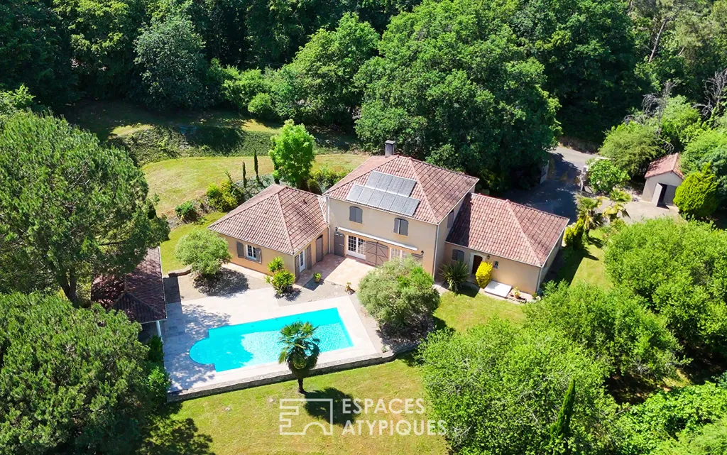Vue aérienne - Maison Contemporaine aux Portes des Coteaux du Madiran