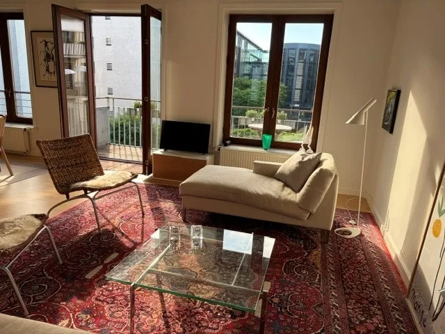 Living Room - Furnished Flat with Balcony in Copenhagen K