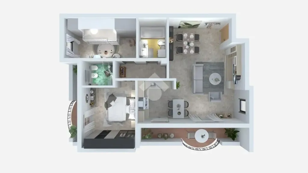 Plan - Attico with Balcony in Crespiatica