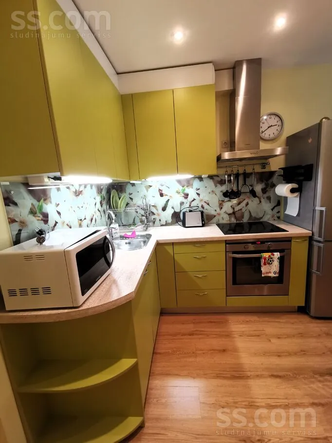 Kitchen - Bright Apartment with Secure Parking in Riga Centre