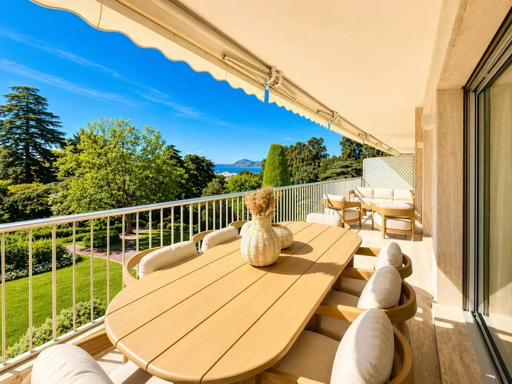 Terrasse - Appartement 4 Pièces avec Vue Mer à Cannes