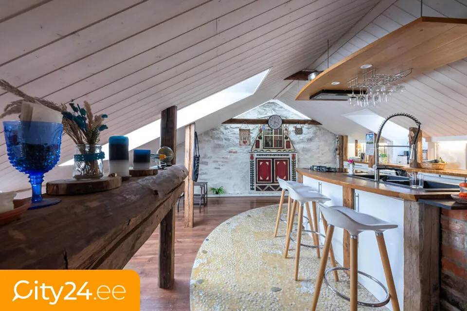 Cuisine - Attic Flat with Terrace in Tartu Centre