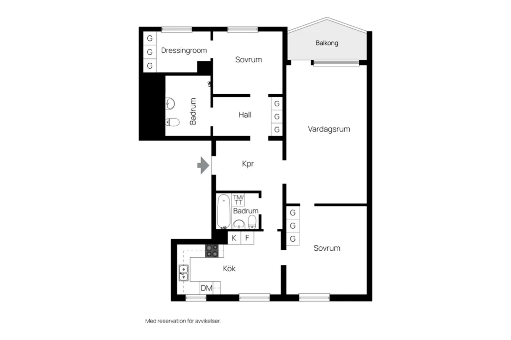 Plaan - Spacious Apartment with Balcony in Söderby