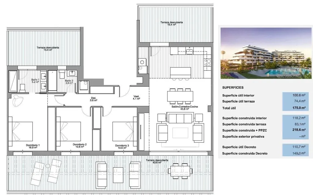 Planimetria - Beachfront Apartment with Sea Views in Torremolinos