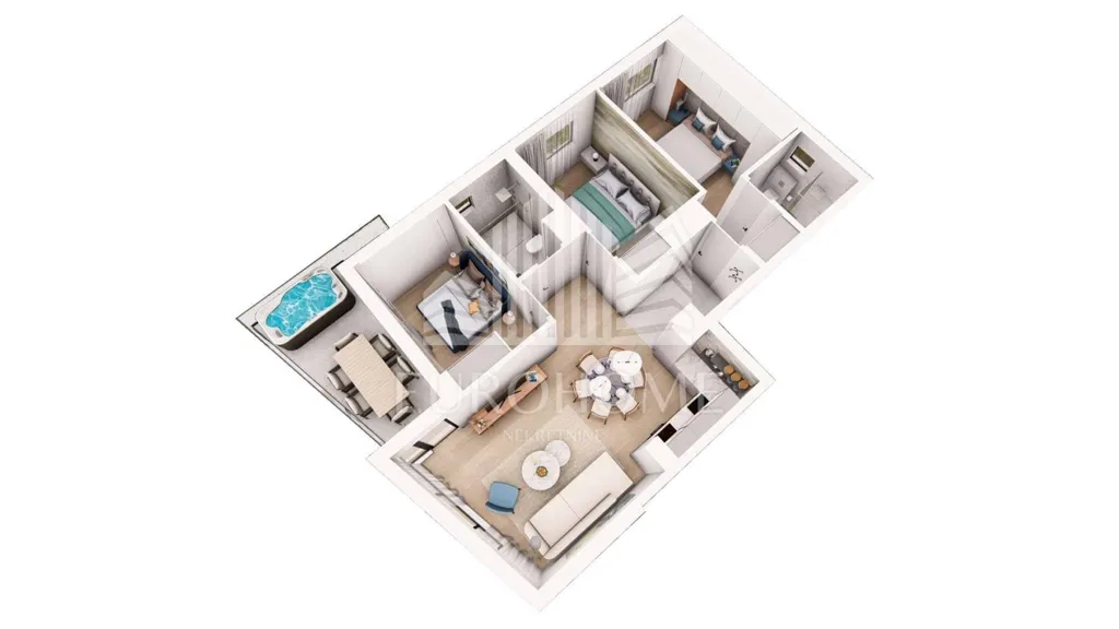 Plaan - Luxury Apartment with Private Pool in Sukošan