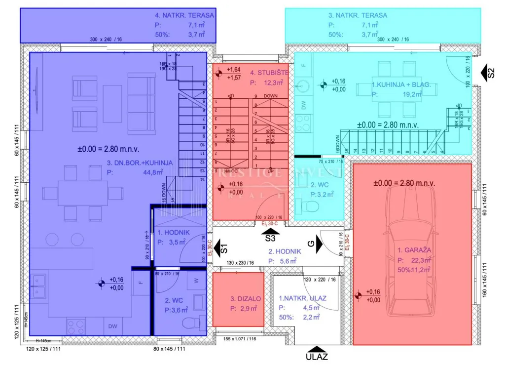 Plan - Two-Storey Apartment with Garden in Sukošan