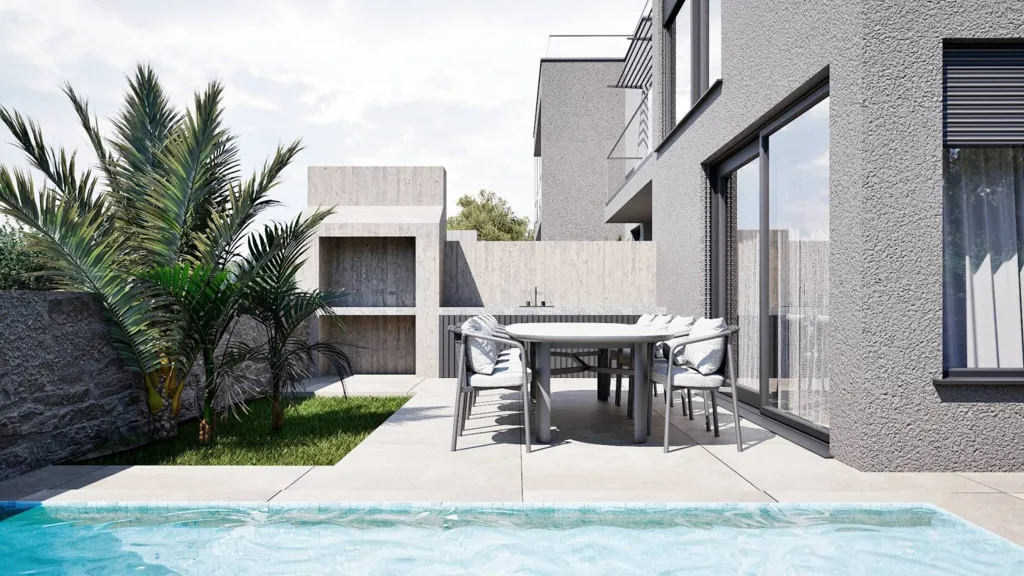 Piscina - Four-Bedroom Duplex with Sea View in Vodice