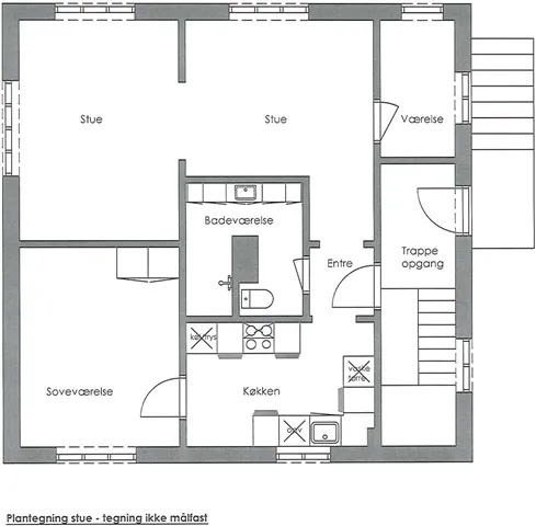 Floor Plan - Three-Room Apartment with Parking in Viborg