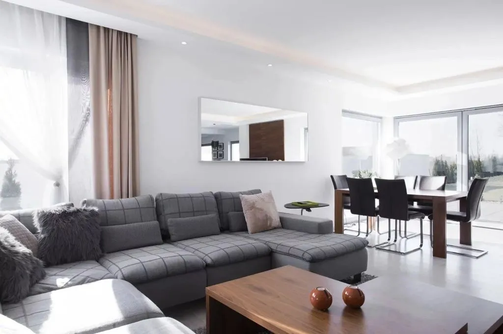 Living Room - Luxury Apartment with Balcony in Colombes