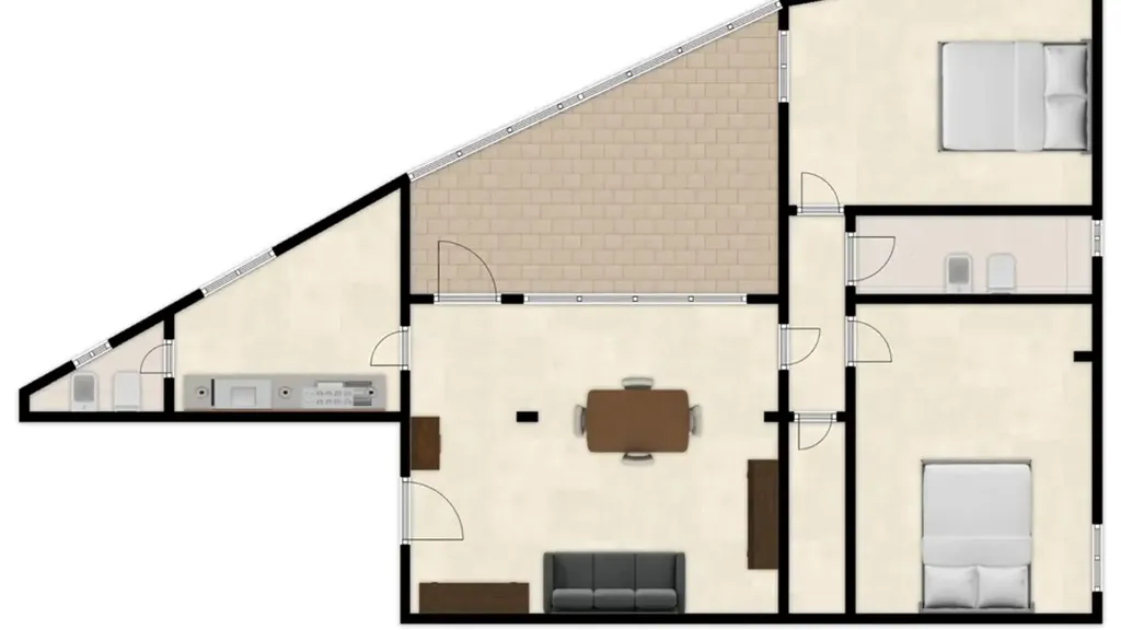 Plan - Quadrilocale with Terrace in Lecce