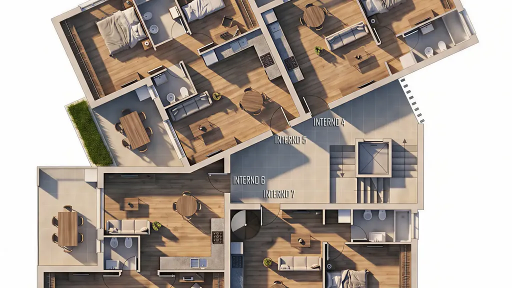Plan - Newly Constructed Two-Storey Apartment with Terrace in Rome