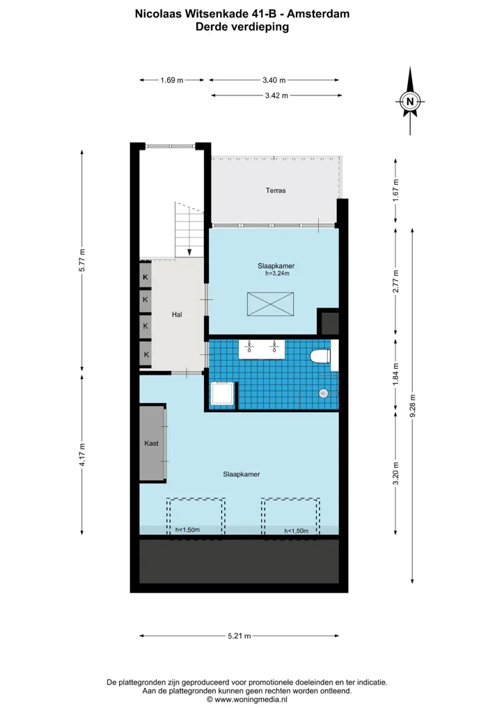 Plan - Duplex Apartment with Singelgracht View in Amsterdam