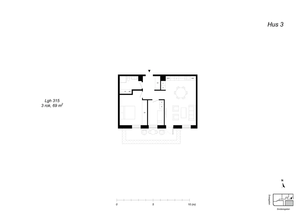 Planimetria - Efficient Terraced House with Private Terrace in Halland