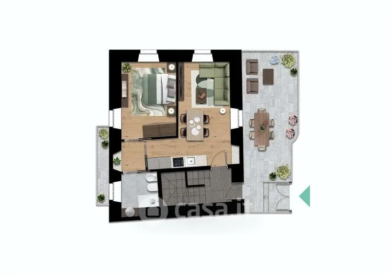 Plan - Elegant Bilocale with Terrace in Pollein