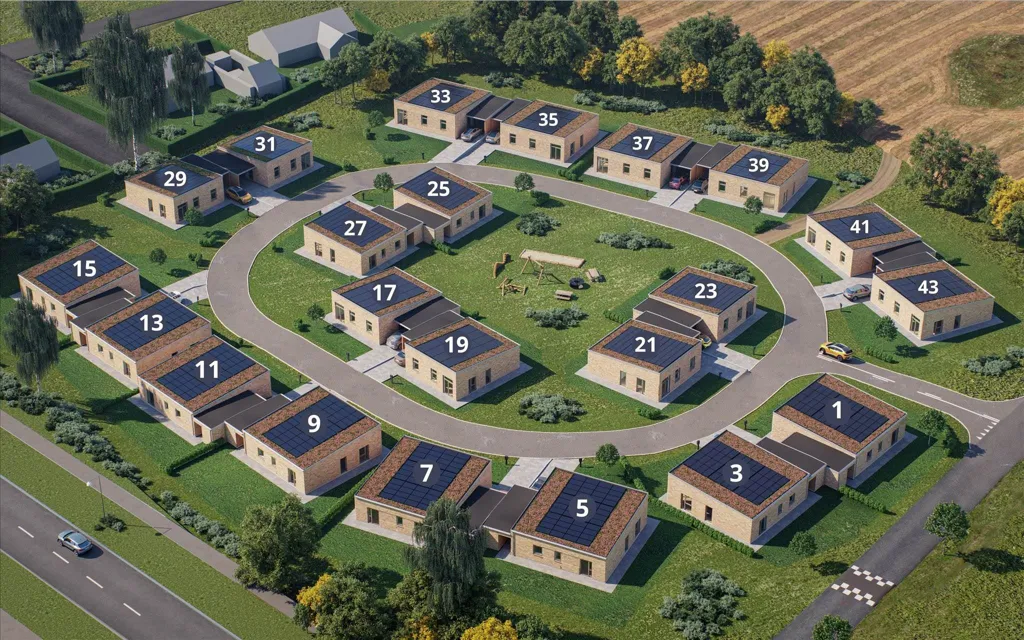 Vue aérienne - Maison 3 pièces à Juelsminde