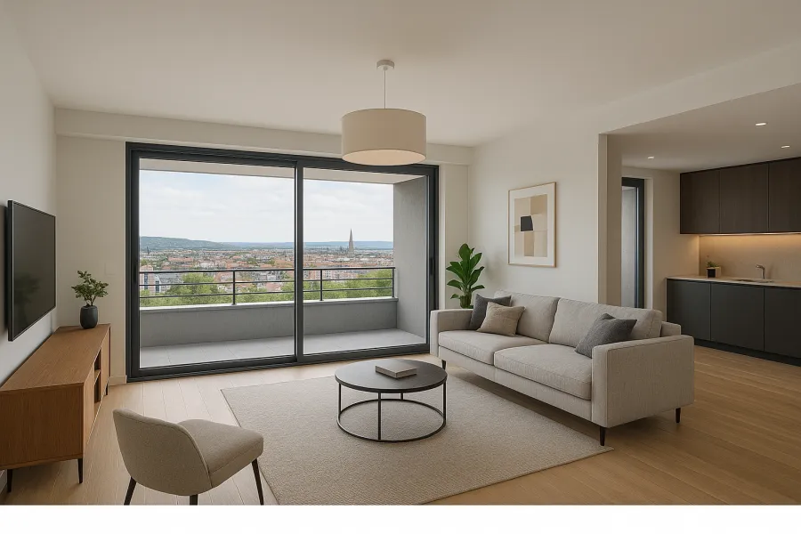 Séjour - Appartement 4 Pièces avec Terrasse à Thionville