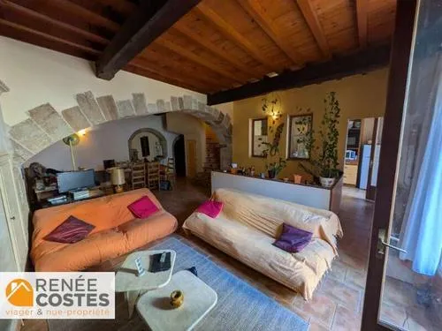 Séjour - Maison de Village avec Jardin à Avène