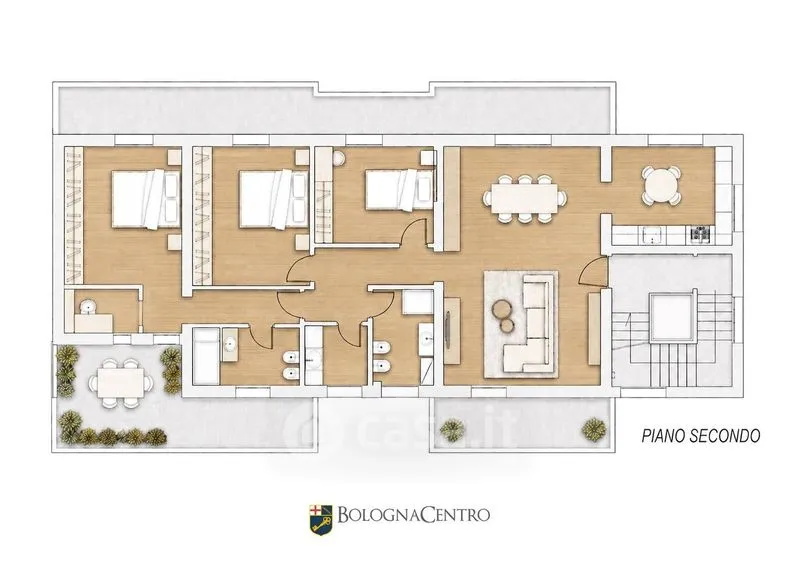 Plaan - Prestigious Apartment with Terraces in Bologna