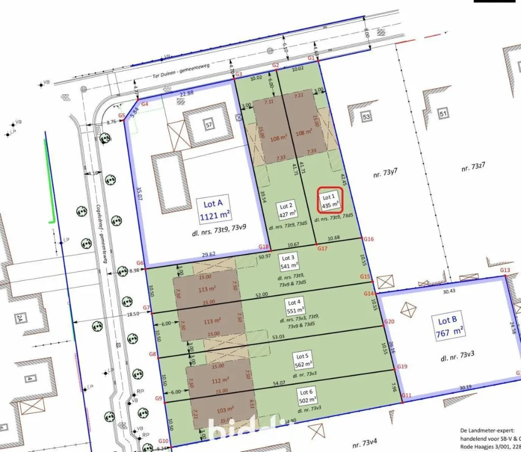 Plan - Terrains à Bâtir Semi-Ouverts à Bouwel