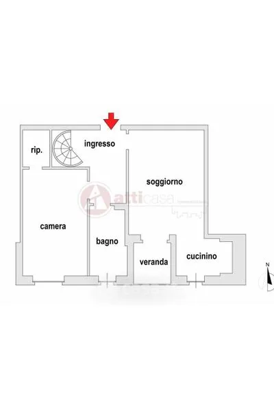 Floor Plan - Bi-Level Attic Apartment with Sea View in Trieste