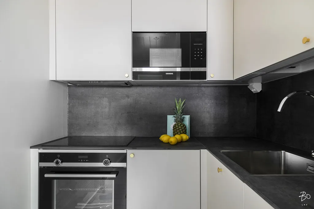 Kitchen - Modernised Studio with Garden in Ullanlinna, Helsinki