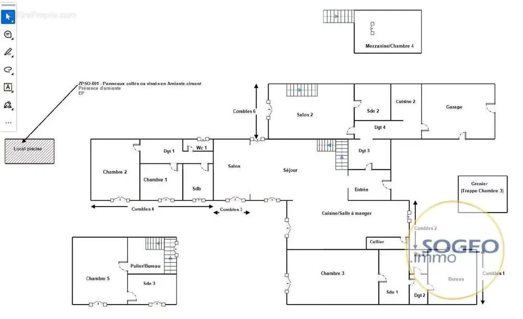 Plan - Villa d'Architecte avec Cabinet à Talence