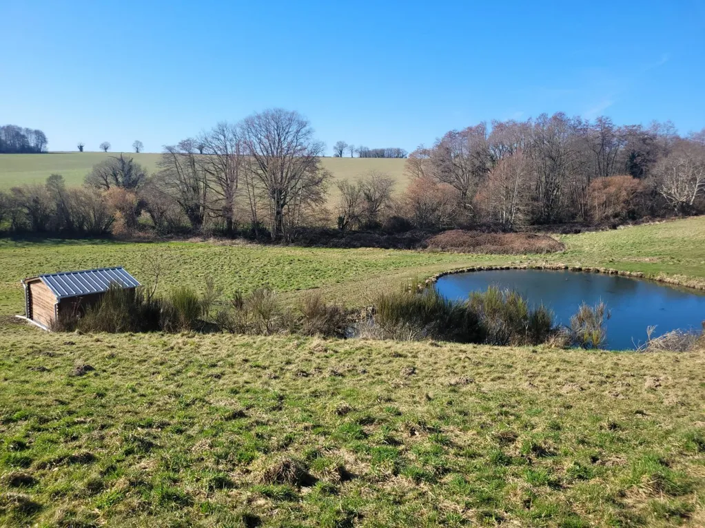 Jardin - Corps de Ferme avec Piscine à la Campagne