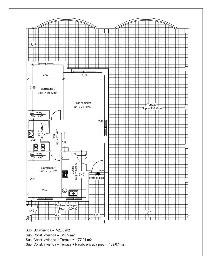 Planimetria - Beachfront Apartment with 88m² Terrace in Oropesa del Mar