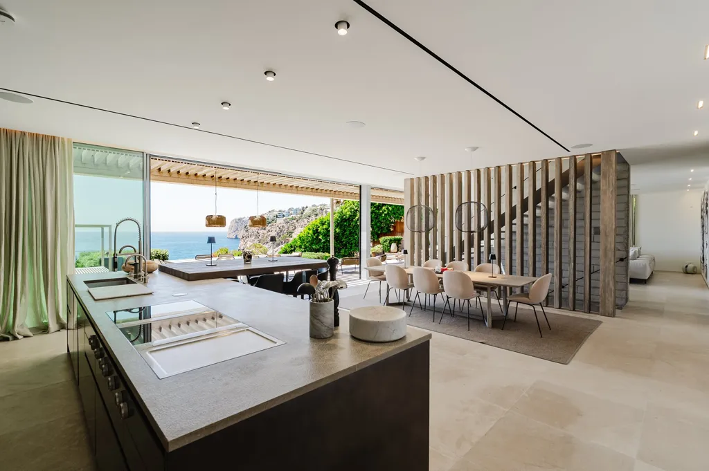 Köök - Villa with Sea View and Infinity Pool in Cala Llamp