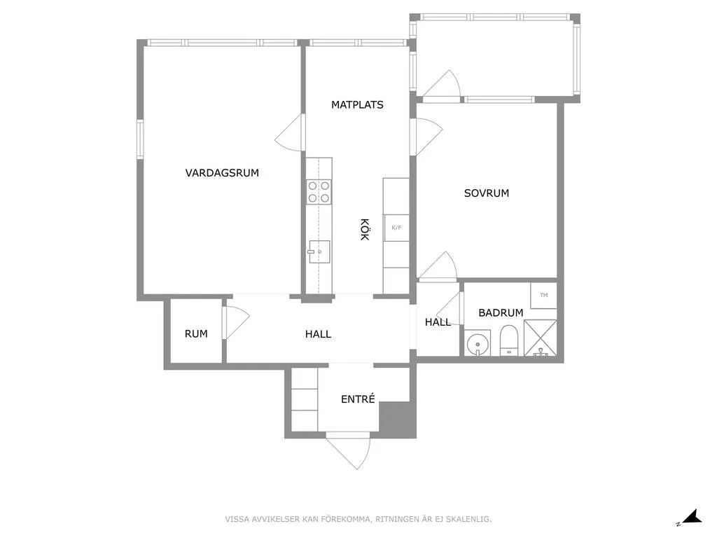 Plan - Renovated Two-Bedroom with Balcony in Fredriksdal