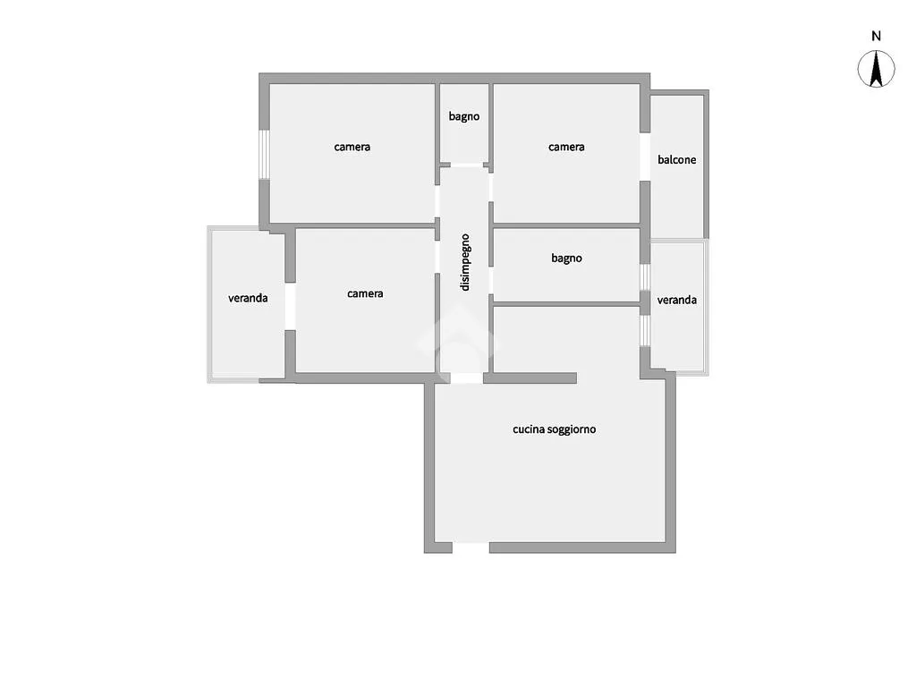 Planimetria - Apartment with Balcony in Palermo