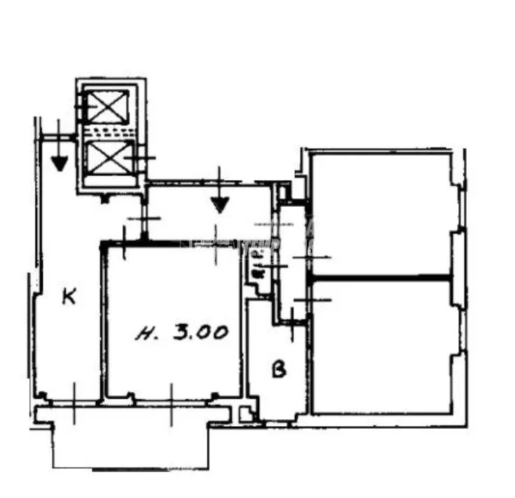 Plan - Trilocale with Balcony in Milan's Isola