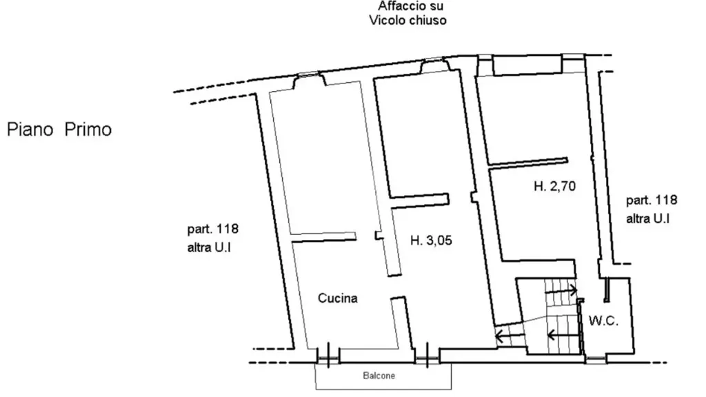 Plaan - Quadruplex with Balcony in Montebuono Historic Centre