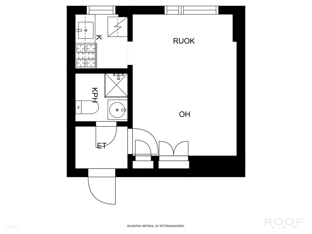 Planimetria - Efficient One-Bedroom Flat with Garden View in South Haaga