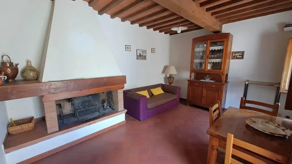 Séjour - Rustic-Style Terraced Apartment near Castellina