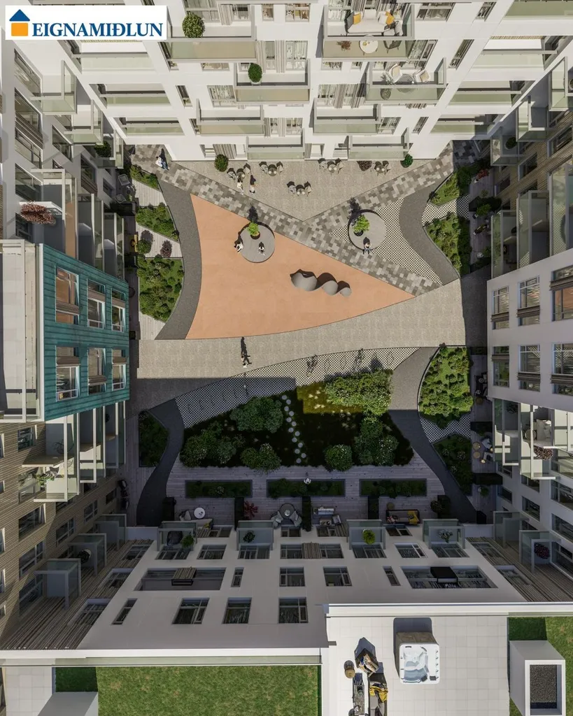 Vue aérienne - Modern Apartments with Garden in Reykjavik