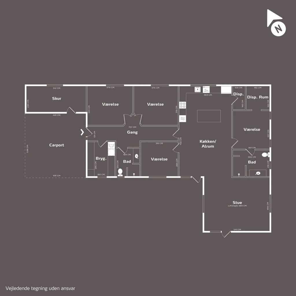 Plan - Modern Villa with Lofted Living Room in Viborg