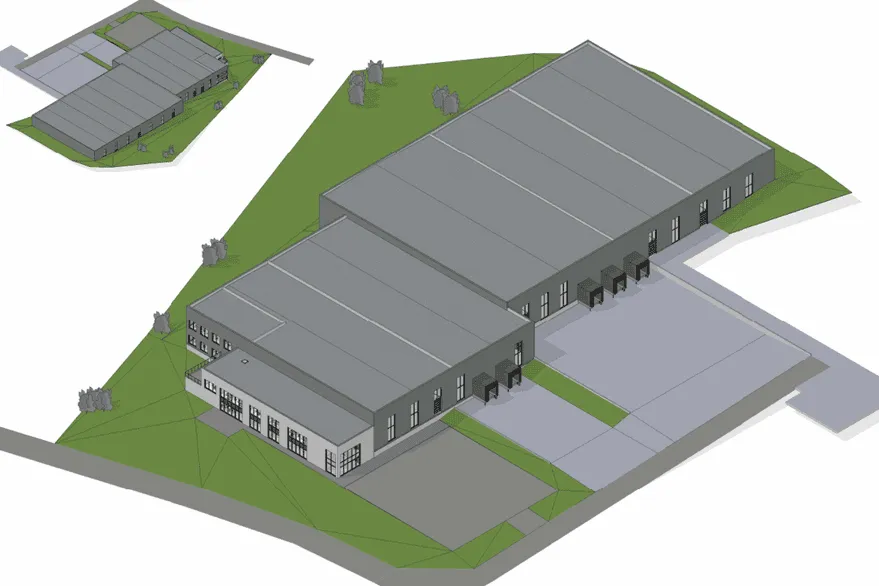 New Office/Domicile with High-Ceilinged Warehouse in Slangerup
